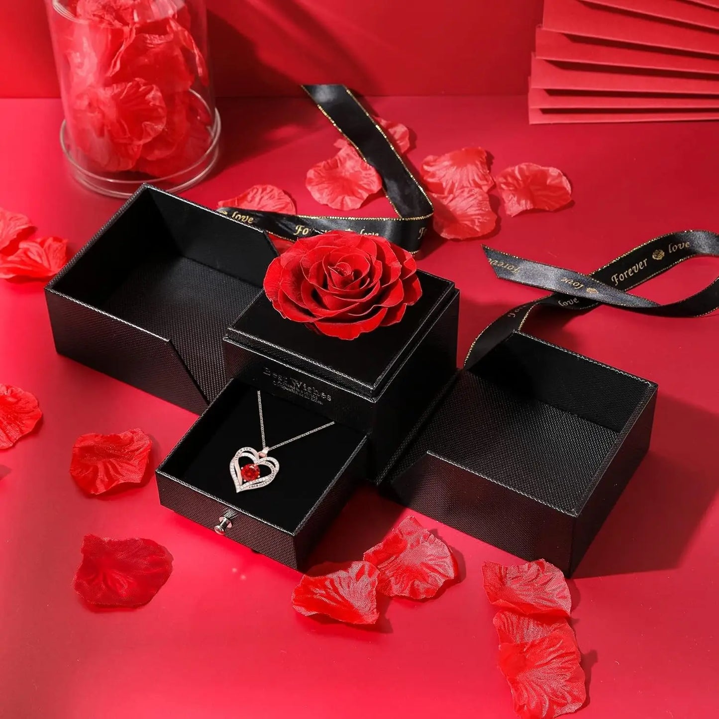  Necklace - Luxurious Rose Gift Box, Perfect for Valentine's Day, Mother's Day, Anniversary, Birthday, and Any Special Occasion 