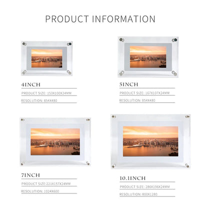 Acrylic Digital Photo Frame 5/7 Inch 1000mAh Vertical Display IPS Screen 2G Memory Battery Porta Retrato Digital
